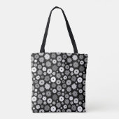 Monochrome Blütenmuster Tasche (Rückseite)