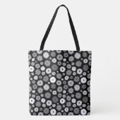 Monochrome Blütenmuster Tasche (Vorderseite)