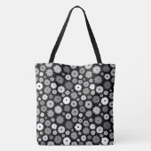 Monochrome Blütenmuster Tasche (Rückseite)