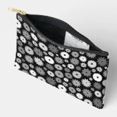 Monochrome Blütenmuster Zubehörtasche (Offen)