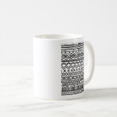Monochrome Boho Strick-Sampler | Tribal geometrisc Kaffeetasse (VorderseiteRechts)