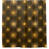 Monochrome Bohsonnenmuster Duschvorhang (Vorderseite)