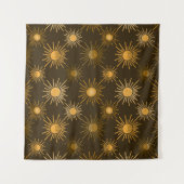 Monochrome Bohsonnenmuster Wandteppich (Vorderseite)