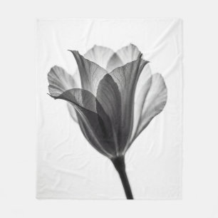 Monochrome botanische Kunstfotografie Fleecedecke
