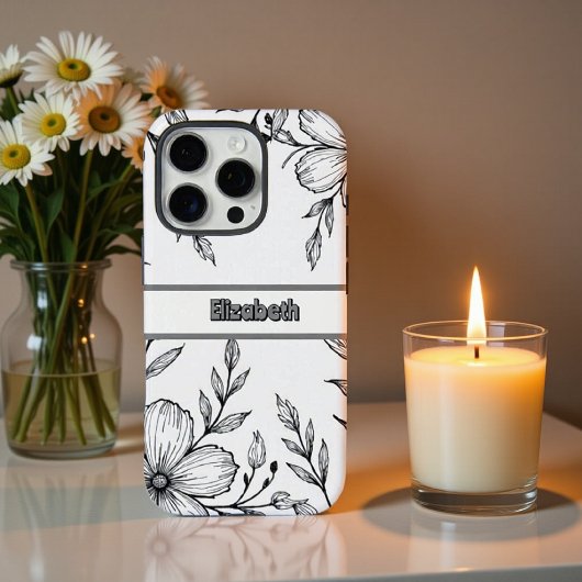 Monochrome Botanische Linie Art Smartphone Case-Mate iPhone Hülle