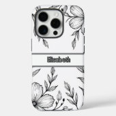 Monochrome Botanische Linie Art Smartphone Case-Mate iPhone Hülle (Rückseite)