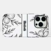 Monochrome Botanische Linie Art Smartphone Case-Mate iPhone Hülle (Rückseite (Horizontal))