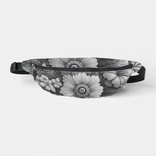 Monochrome Bouquet von Blume Bauchtasche (Vorderseite)