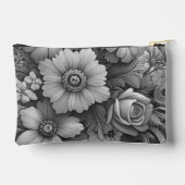 Monochrome Bouquet von Blume Zubehörtasche (Rückseite)