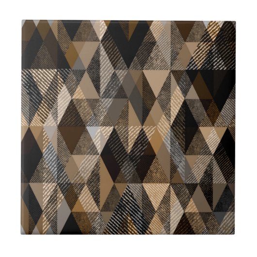 Monochrome braune Rhombisch Fliese (Vorderseite)