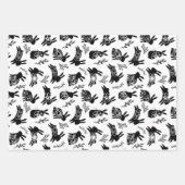 Monochrome Bunny & Egg Minimalistisches Set von 3 Geschenkpapier Set (Vorderseite)