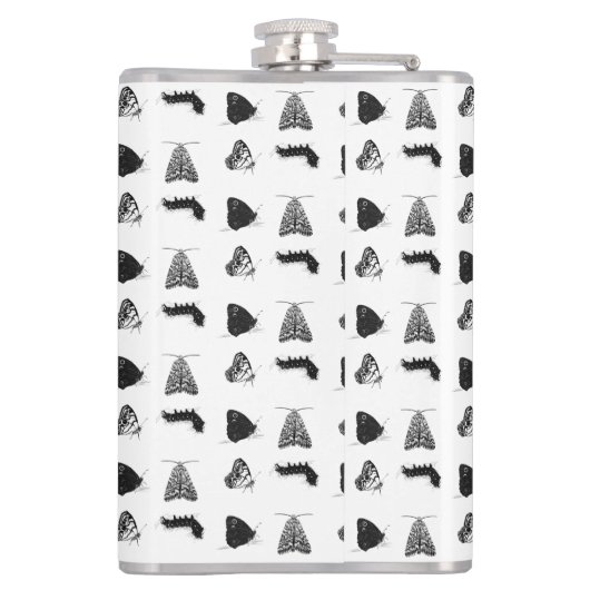 Monochrome Butterfly Flachmann (Rückseite)