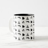 Monochrome Butterfly Mug Zweifarbige Tasse (Vorderseite Links)