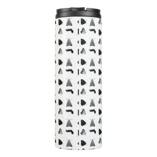 Monochrome Butterfly Thermosbecher (Rückseite)