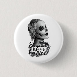 Monochrome Calavera Button