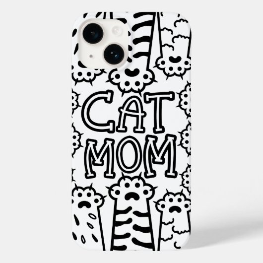 Monochrome Cat-Mama Case-Mate iPhone Hülle (Rückseite)