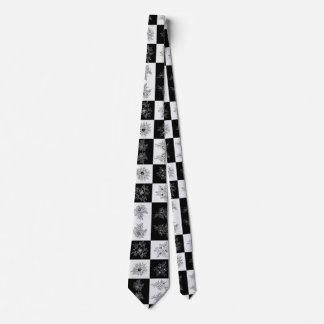 Monochrome Checkerboard-Blume Elegantes Muster Krawatte