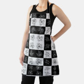 Monochrome Checkerboard-Blume Elegantes Muster Schürze (InSitu)