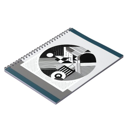 Monochrome Circle-Design-Notebook Notizblock (Linke Seite)