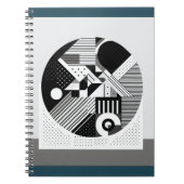 Monochrome Circle-Design-Notebook Notizblock (Vorderseite)