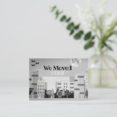 Monochrome City Skyline Wir haben eine neue Adress Visitenkarte (Stehend Vorderseite)