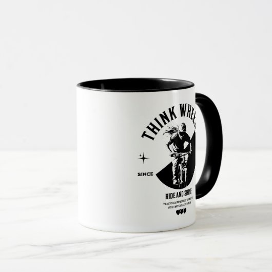 Monochrome Coffe-Tasse für Fahrradfahrer Tasse (VorderseiteRechts)