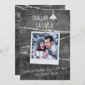 Monochrome Color Pop Foto Chrismukkah-Karte (Vorne/Hinten)