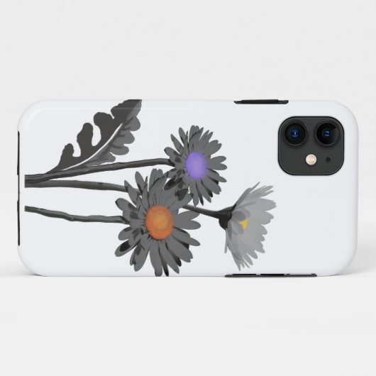 Monochrome Daisys Case-Mate iPhone Hülle (Rückseite (Horizontal))