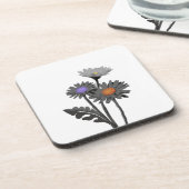 Monochrome Daisys Getränkeuntersetzer (Linke Seite)