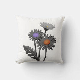 Monochrome Daisys Kissen