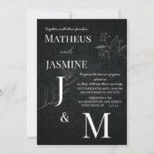 Monochrome Deutsche Und Script Hochzeit  Einladung (Vorderseite)