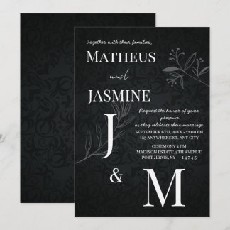 Monochrome Deutsche Und Script Hochzeit Einladung