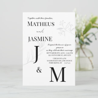 Monochrome Deutsche Und Script Hochzeit Einladung