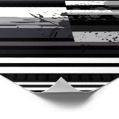 Monochrome diagonale Abstraktion Poster (Ecke)