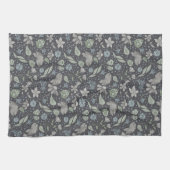 Monochrome Ditsy-Blumen Geschirrtuch (Horizontal)