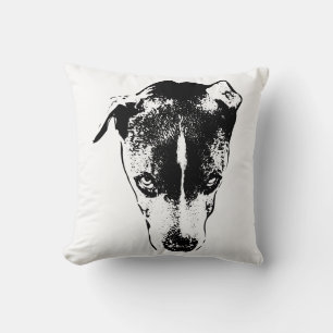 Monochrome Dog Portrait Modern Throw Kissen