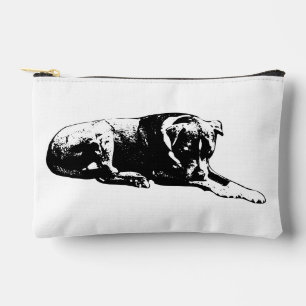 Monochrome Dog Zip Pouch Zubehörtasche