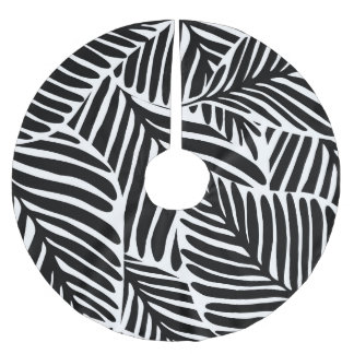 Monochrome Dschungel-Geometrie nahtloses Muster Polyester Weihnachtsbaumdecke