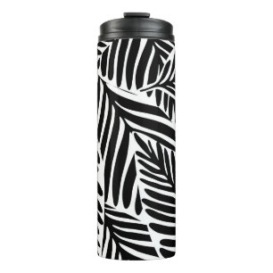 Monochrome Dschungel-Geometrie nahtloses Muster Thermosbecher