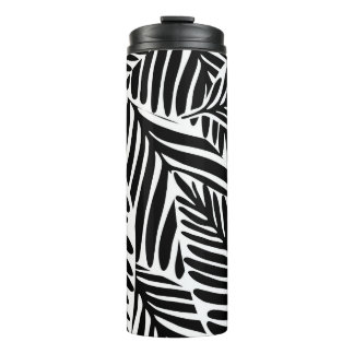 Monochrome Dschungel-Geometrie nahtloses Muster Thermosbecher