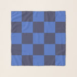 Monochrome dunkelblaue kroatische Schachbrett Schal<br><div class="desc">Dieser monochromatische Schal weist ein gewagtes geometrisches Muster auf,  das berühmte kroatische Schachbrett in einer blauen Version.</div>