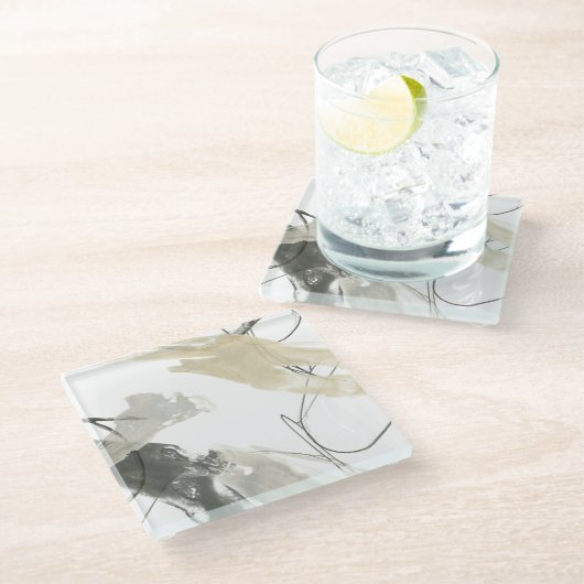 Monochrome Dynamik Glasuntersetzer (Schrägansicht)