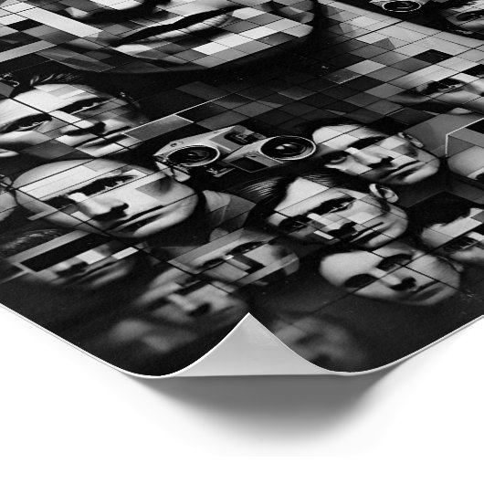 Monochrome dystopische Kontrolle - Fragmentierte F Poster (Ecke)