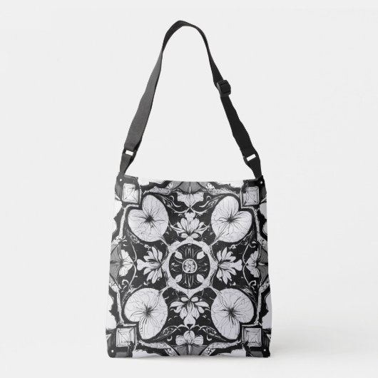 "Monochrome Elegance: Graphic Tasche" Tasche (Rückseite)