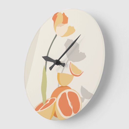 Monochrome Elegance Große Wanduhr (Winkel)