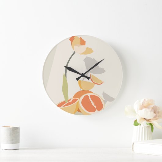 Monochrome Elegance Große Wanduhr (Zuhause)