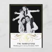 Monochrome Elegance Schwarz-Weiß-Postkarte