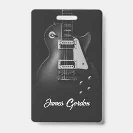 Monochrome elektrische Gitarre personalisiert Ausweis