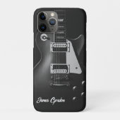 Monochrome elektrische Gitarre personalisiert Case-Mate iPhone Hülle (Rückseite)