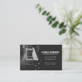 Monochrome elektrische Gitarre Visitenkarte (Stehend Vorderseite)